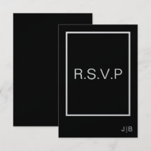 Simples casamento branco preto de monograma modern