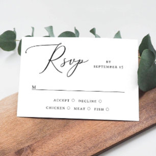 Cartão RSVP Simples casamento minimalista elegante