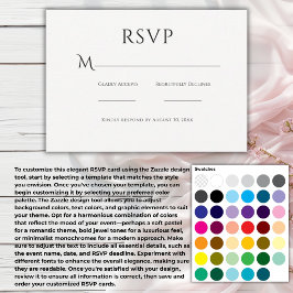 Cartão RSVP Simples Casamento Moderno Preto e Branco Bonito