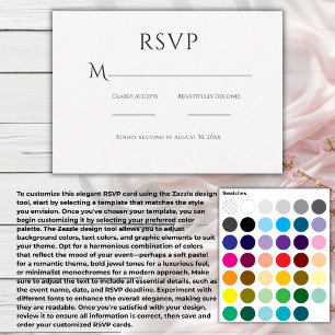 Cartão RSVP Simples Casamento Moderno Preto e Branco Bonito