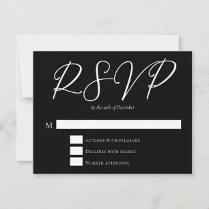 Cartão RSVP Simples Casamento no inverno Quadrado da Tipografi