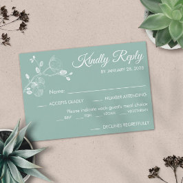 Cartão RSVP Simples e moderna escolha de refeições de orquídea