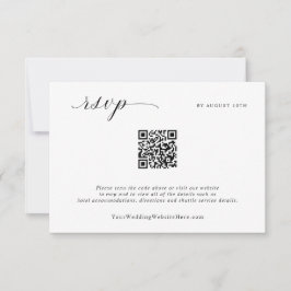 Cartão RSVP Simples Elegante Mensagem de Casamento Minimalista