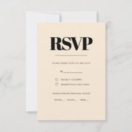 Cartão RSVP Simples escolha de refeição elegante e chic