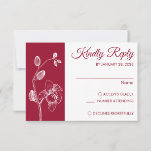 Cartão RSVP Simples orquídeas elegantes florais minimalistas