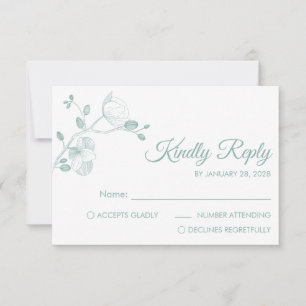 Cartão RSVP Simples orquídeas elegantes florais minimalistas