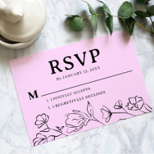 Cartão RSVP Simples para Casamento - Design editáv