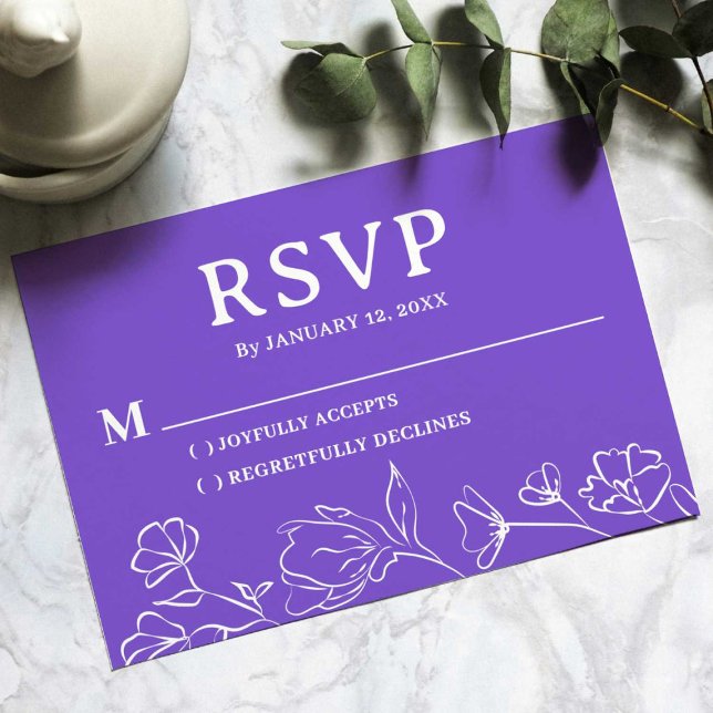 Cartão RSVP Simples para Casamento - Design editáv (Criador carregado)