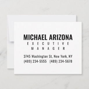 Cartão RSVP Simples Plana Mínima Preta e Branca