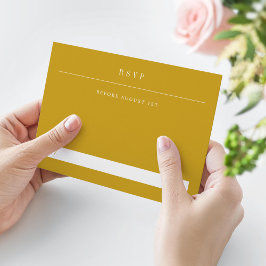 Cartão RSVP Simples Serif Modern Typografia Casada Amarelo Dou