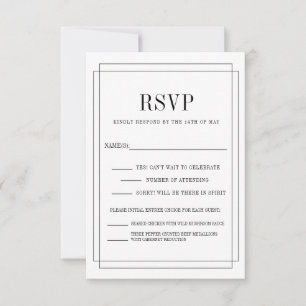 Cartão RSVP simplesmente apaixonada