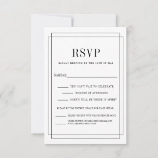 Cartão RSVP simplesmente apaixonada