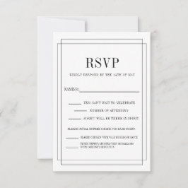 Cartão RSVP simplesmente enamorado