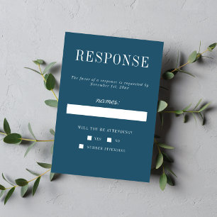 Cartão RSVP Simplicidade Floral 2 Casamento Minimalista Netuno