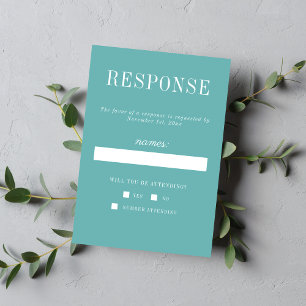 Cartão RSVP Simplicidade Verdadeira 6 Caribe Casamento Minimal