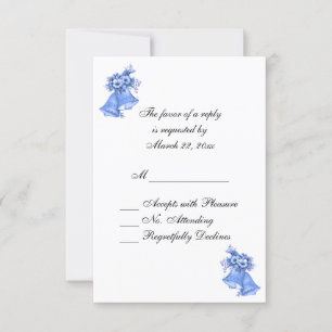 Cartão RSVP Sinais de Casamento Azul Personalizados