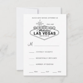 Cartão RSVP Sinal de Las Vegas - Casamento Retroativo