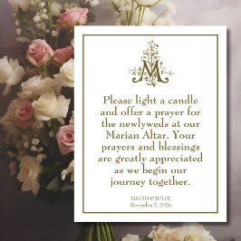 Cartão RSVP Sinal do Altar da Mãe Bendita Cruz Mariana Dourada