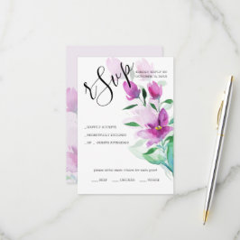 Cartão RSVP Singularidade das Flores de Arte em Aquarela Viole
