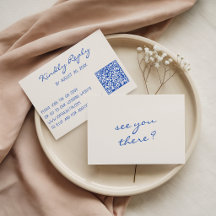 Site de Casamento com QR Code de Letra Azul Minima