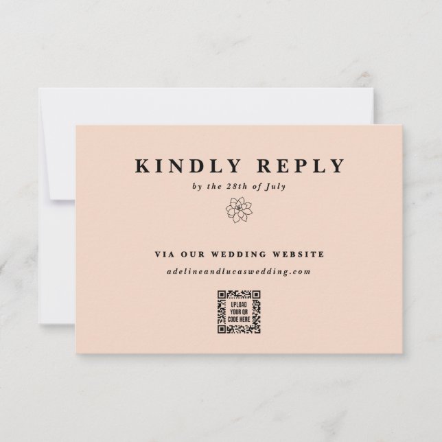 Cartão RSVP Site de Casamento Eletrônico de Código QR com Êxit (Frente)