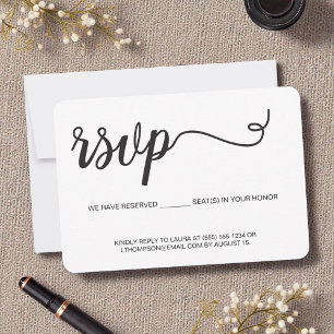 Cartão RSVP Site de casamento moderno minimalista e elegante