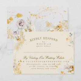 Cartão RSVP site de casamento online de terra botânica encanta