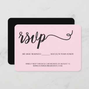 Cartão RSVP Sítio de Casamento Rosa Reservado lugares para voc