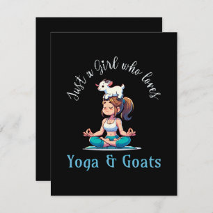 Cartão RSVP Só uma garota que ama Yoga e Goats