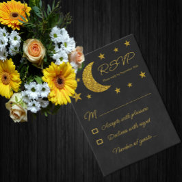 Cartão RSVP Sob o Aniversário das Estrelas