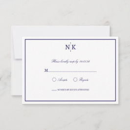 Cartão RSVP Sofisticado e Clássico