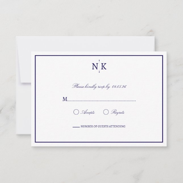 Cartão RSVP Sofisticado e Clássico (Frente)