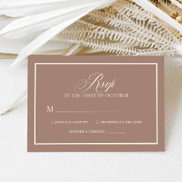 Cartão RSVP Soft Mocha Taupe | Luxe Neutral Wedding