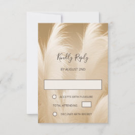 Cartão RSVP Soft Pampas Grass Photo Boho
