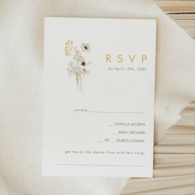 Cartão RSVP Solicitação de Buquê Whimsical Wildflower (Criador carregado)