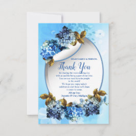 Cartão RSVP Sombras das Hydrangeas de Aquarela AzulObrigado Ca