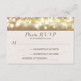 Cartão RSVP sonhadora corda-relva ilumina casamento romântico