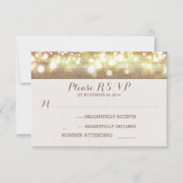 Cartão RSVP sonhadora corda-relva ilumina casamento romântico