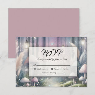 Cartão RSVP Sonhos à Luz da Lanterna Floresta Encantada