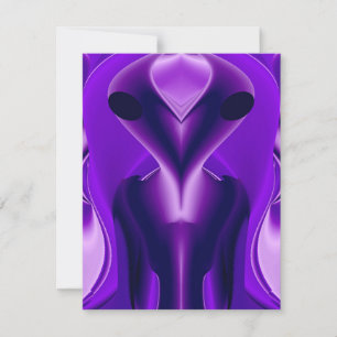 Cartão RSVP Sonhos de Arco-Íris Roxo 3D, Alien