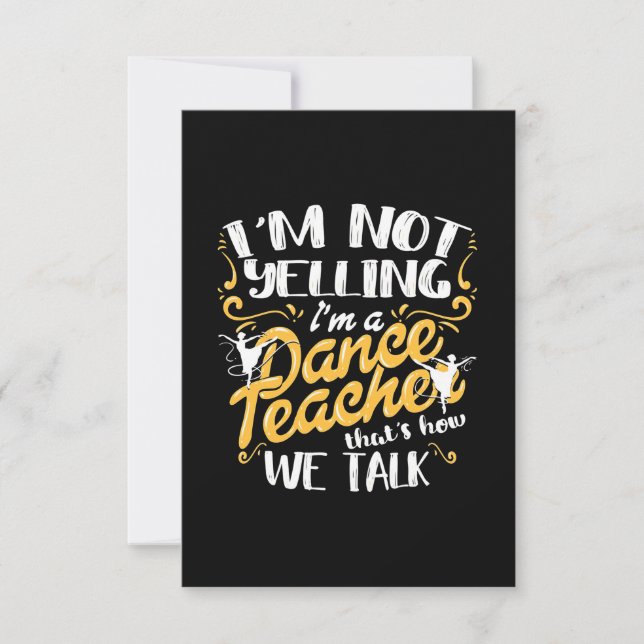 Cartão RSVP Sou Professora De Dança (Frente)