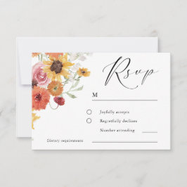 Cartão RSVP Spring & Summer Floral Modern Wedding