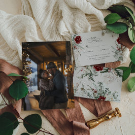 Cartão RSVP Spruce & Lace | Florais de Inverno Casamento