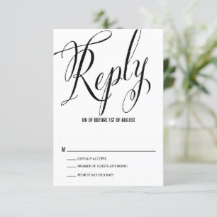 Cartão RSVP Sr. e Sra. Casamento de Caligrafia Rústica