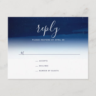 Cartão RSVP Starry Night under the Stars Wedding Reply Card