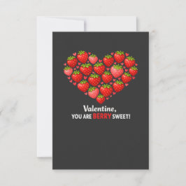 Cartão RSVP Strawberry Berry Sweet Kids Valentines Day