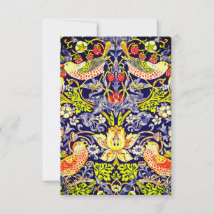 Cartão RSVP Strawberry Thef Birds William Morris