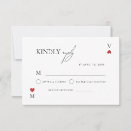 Cartão RSVP Stylish Script Vegas Casino Wedding