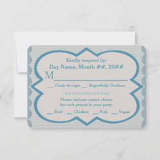 Cartão RSVP Sua e Sua Azul Oxford Pinstripe