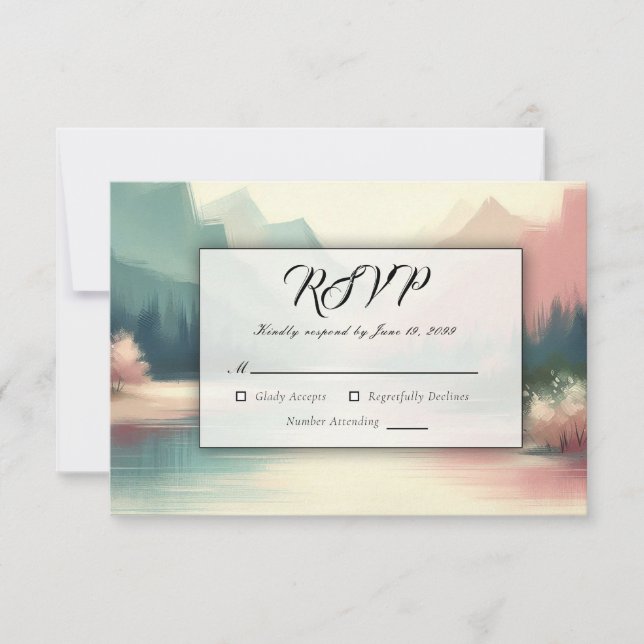 Cartão RSVP Suaves Ecos das Montanhas (Frente)
